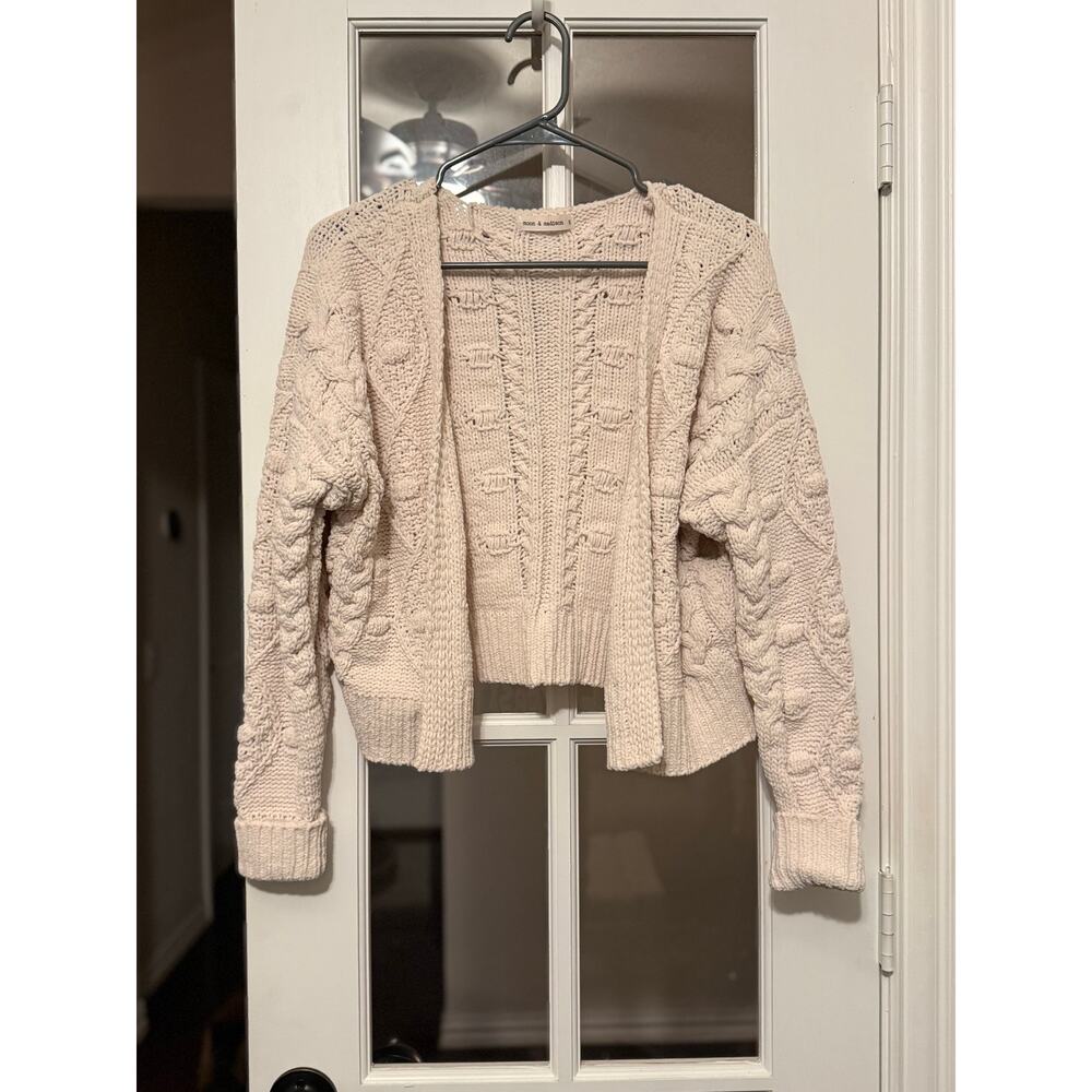 Moon & Madison Super Soft Chunky Cable Knit Cardigan – Women’s Size Small –Cream